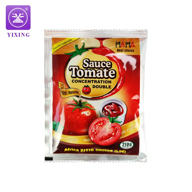 Ketchup Packaging Film Supplier Heat Seal Plastic Laminated Tomato Pasta Chilli Sauce Packaging Film For Tomato Ketchup Sachet