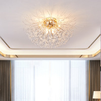 Luxe moderne nordique décoratif suspendu cristal ampoule pissenlit salon salle à manger décoration de la maison lustres à LED lampes suspendues