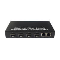 Convertidor de Medios SFP de Alta Velocidad, Switch de Red Gigabit Ethernet, 4 SFP + 2 RJ45, Switch de Fibra Óptica, Convertidor de Medios de Fibra Óptica
