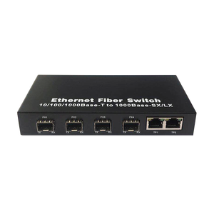 Convertidor de Medios SFP de Alta Velocidad, Switch de Red Gigabit Ethernet, 4 SFP + 2 RJ45, Switch de Fibra Óptica, Convertidor de Medios de Fibra Óptica - Product Image 1