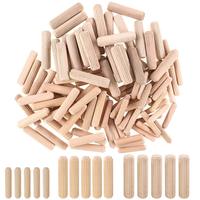 אמזון 6mm 8mm 10mm דובל סיכות מוטות עץ כבשן מיובש מחורצים החדרה קלה יותר ישר מחורץ סיכות עבור ריהוט דלת