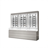 Comptoir de présentation de lunettes optiques en acier inoxydable avec éclairage LED pour magasin de vente au détail de lunettes moderne