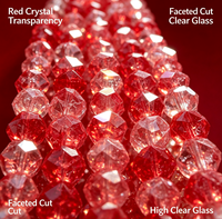 Perles en verre de cristal facettées de 8 mm en gros d'usine, en vrac, pour la fabrication de bijoux DIY, accessoires pour bracelets et colliers, en boîte