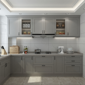 Vitrinas de madera de arce sólido, paquete plano clásico de diseño <span class=keywords><strong>Simple</strong></span>, personalizado, de alta calidad, mezclador blanco moderno, armarios de cocina - Product Image 1