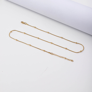 <span class=keywords><strong>Collana</strong></span> a Catena <span class=keywords><strong>con</strong></span> Perline per Donna, Gioielli Impermeabili alla Moda, Delicata e Vintage, in Acciaio Inossidabile Placcato Oro 18k - Product Image 6