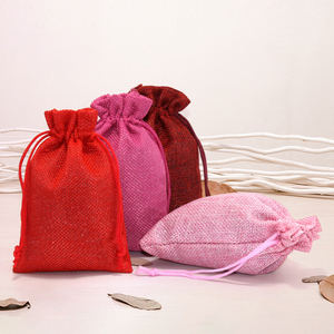 Petite pochette en coton et lin naturel pour bijoux, cadeaux, savons, emballage écologique, sac en jute avec cordon de serrage, impression personnalisée du logo, estampage - Product Image 3
