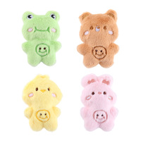 En stock, vente en gros, personnalisable : Jouet interactif pour chat en peluche douce, animaux mignons (lapin, ours, grenouille, poulet) avec herbe à chat, pour le jeu des chats
