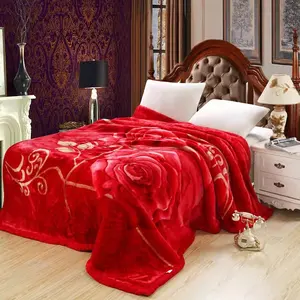 АКЦИЯ! 100% полиэстер Кувейт Raschel Норковое одеяло цена роскошное плюшевое одеяло большого размера Тяжелая зима 200x240 см одеяла Mora