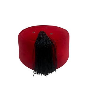 Sombrero Fez Turco Marroquí Rojo de Terciopelo con Borlas, Gorro de Disfraz de Alta Resistencia, Ecológico, Unisex, para Halloween, Fiestas de Disfraces y Actividades al Aire Libre - Product Image 1