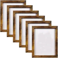 Quadros de desenho de bambu 8x10 sem tapete, quadro marrom de 6 imagens de exibição 5x7 com tapete 8x10