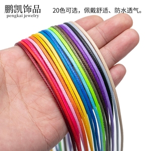 Accessori per gioielli fai da te: Chiusura a moschettone, filo cerato coreano, collana lunga, catena da collo, corda in pelle nera, ciondolo pendente - Product Image 2