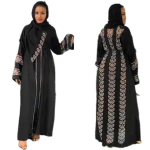Robe musulmane sexy en strass avec hijab et jupe intérieure, cafetan de ramadan abaya, vêtements islamiques élégants, style décontracté, grande taille