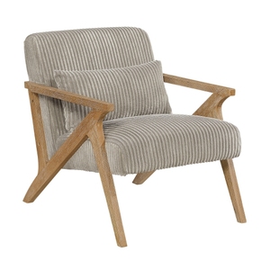 Fauteuil d'appoint capitonné avec coussin en mousse douce en velours côtelé, structure en bois de caoutchouc massif, mobilier de chambre moderne - Product Image 2