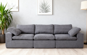 Sofá Tapizado en Tela Chenilla, Sofá de <span class=keywords><strong>3</strong></span> <span class=keywords><strong>Plazas</strong></span> Extra Grande y Cómodo Tipo Nube, Cojín Doble de Felpa para Sala de Estar - Product Image 5