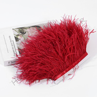 Vente en gros de garniture en plumes d'autruche teintées de haute qualité, 10-15 cm, franges douces et moelleuses, accessoires pour tissus de jupes de danse et vêtements