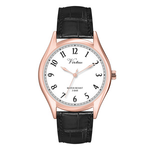 Montre à <span class=keywords><strong>quartz</strong></span> 2026 Virtue avec boîtier argenté poli, cadran <span class=keywords><strong>blanc</strong></span>, chiffres arabes, style minimaliste, pour le quotidien, les affaires et les loisirs, bracelet en cuir - Product Image 3