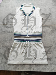 2025秋冬新着カスタムロゴ女性用カジュアルニットトラックスーツ2ピースセットスタンドハーフジッパー長袖ジャケット - Product Image 2