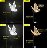 Dekorasi Pernikahan Kupu-kupu Buatan Vintage Romantis Warna Sesuai Pesanan, Lampu Gantung Besar Bercahaya untuk Latar Belakang