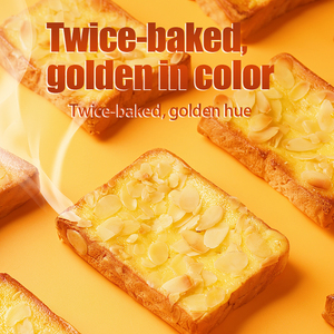 Venta al por mayor de <span class=keywords><strong>tostadas</strong></span> horneadas grasas 0 Trans, rebanadas de pan de almendra crujiente para sándwich de desayuno, <span class=keywords><strong>tostadas</strong></span> a granel de 2500G - Product Image 4