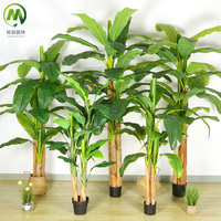 Prix d'usine, plante artificielle de bananier décorative d'extérieur, toucher réel, résistance aux UV, bananier en plastique au toucher réel