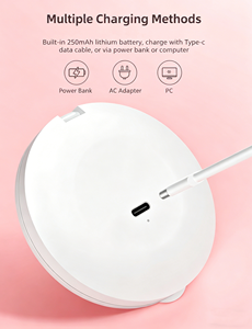 Miroir de maquillage portable à LED avec interrupteur tactile et chargement USB, miroir grossissant réglable GZ RTS, commande en gros mixte - Product Image 2
