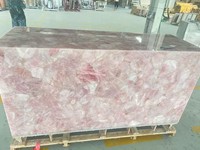 Marbre onyx rose translucide à bon prix pour comptoirs, panneaux muraux en marbre onyx rose cristallin