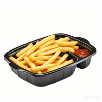 Sekali pakai 2 kompartemen plastik wadah penyimpanan dapur PP Blister sekali pakai wadah makanan