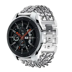 Pulseira para galaxy watch de 22mm, pulseira de aço inoxidável para relógio