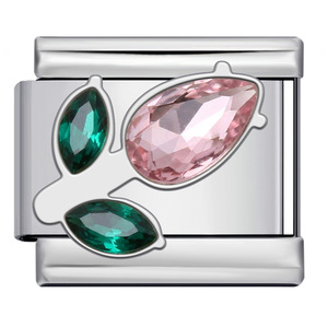 Abalorios italianos de acero inoxidable con incrustaciones de diamantes en forma de estrella y corazón para pulseras DIY, accesorios de moda unisex. - Product Image 4