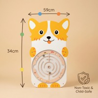 Juguete Educativo Interactivo de Madera para Pared, Tablero de Actividades para Niños, con Actividades de Encontrar Comida y Aprender sobre los Amigos Leales