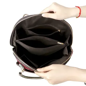 Sacs à dos en cuir véritable AndoBag, sac à bandoulière à carreaux avec surpiqûres colorées, sac à main décontracté et tendance pour femmes 1791 - Product Image 6