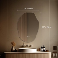 Miroir de maquillage intelligent en forme de pomme de terre illuminé par LED Coiffeuse murale moderne pour chambre à coucher Salle de bain pour hôtels Gymnases pour Amazon