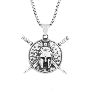 Yunnique – collier avec pendentif masque de guerrier Spartan en acier inoxydable pour hommes, chaîne de 60cm - Product Image 5