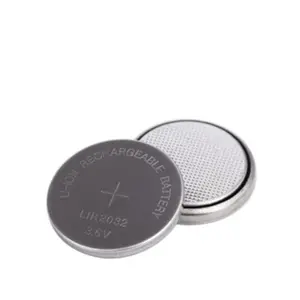 Pilas de Botón Recargables de Litio <span class=keywords><strong>LIR2032</strong></span> de 3.6V 40mAh con Pestaña de Soldadura, Pilas Tipo Moneda con Pin - Product Image 1