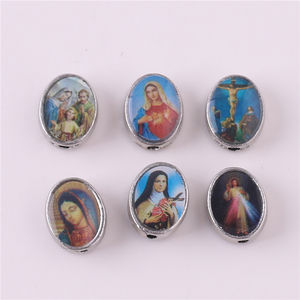 8*10mm Metal Rosaru kolye boncuk karışık görüntü Our Lady of Guadalupe İsa ilahi merhamet meryem ana - Product Image 1