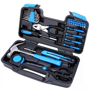 Kit d'outils ménagers 39 pièces, ensemble d'outils de réparation domestique avec marteau, tournevis, pinces et boîte de rangement pour le bricolage et l'entretien - Product Image 2