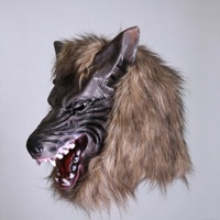 Máscara de Hombre Lobo Terrorífica en Oferta, Forma Facial Horripilante, Decoración de Pelaje Suave, Accesorio de Disfraz para Fiesta de Halloween