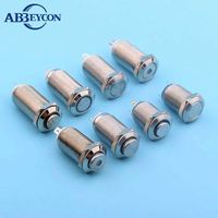 12mm Anti Vandale Led Métal 12V 120V Interrupteur À Bouton-Poussoir Étanche IP67 Led Verrouillage Tactile Interrupteur De Lumière