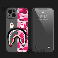 Bec de requin coque de téléphone pour iPhone 15 14 13 Pro 12 11 Pro Xs X XR Max étuis en silicone couverture souple pour Samsung Galaxy S24 S507P7