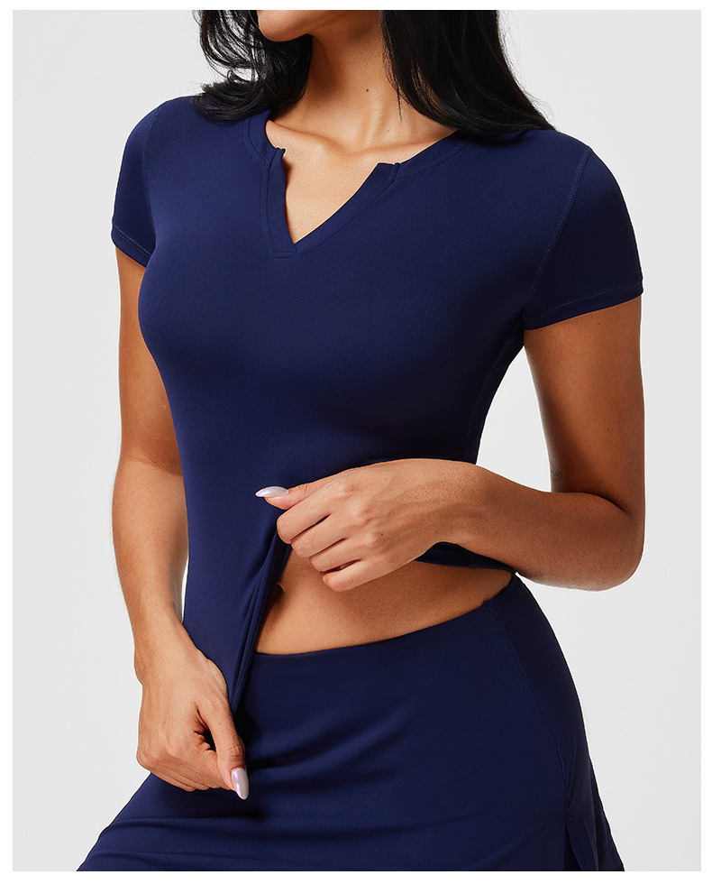 V-Neck Yoga Top for Women - Sexy & Breathable Workout Shirt