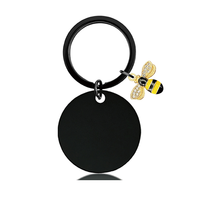 Porte-clés rond personnalisable Ywyougang avec charm en émail mignon, en acier inoxydable, multicolore pour femmes et filles