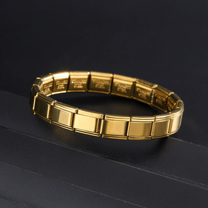 Bracelet épais en acier inoxydable, large, élastique, style chaîne de montre, jonc pour femmes et hommes, nouveau bijou tendance, manchette carrée, cadeaux HY-0025 - Product Image 4
