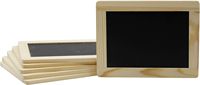 Tableau noir en bois Meetu MT260521, cadre en bois brut, 4x6 pouces, couleur personnalisable, portable - Pack de 6 tableaux noirs pour usage promotionnel