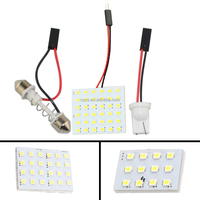 Systèmes d'éclairage automobile 12 LED 24 LED 36 SMD Panneau intérieur automobile FESTOON Adaptateur de lecture T10 Ampoule LED 2835 Plafonnier
