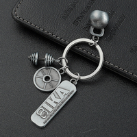 Personnalisé métal hommes équipement de gym haltère haltère charme poids sport fitness porte-clés 3D mini porte-clés pour gym