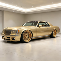 Rueda de Acero con Radios Cruzados en Dorado, Personalizada, de 13-26 Pulgadas, con Adaptador y Piezas de Desmontaje para Cadillac Fleetwood DeVille