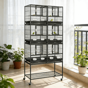 BestSale GNPG-B083 Fabrika Direkt Toptan Metal Klasik Sade Kuş Papağan Kafesleri Düz Desenli Kutu Ambalajlı Yatay Kafes - Product Image 4