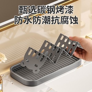 Draining Rack For Sink Corner <b>Storage</b> <b>Kitchen</b> Multifunctional Organizer M Size Oval Shape - Product Image 3