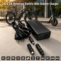 Cargador Universal de 42V 2A para Bicicletas Eléctricas y Scooters Eléctricos, para Baterías de Litio de 36V, con Opciones de Conector RCA/XLR/GX16