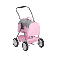 Poussette de poupée à cadre en métal de vente directe d'usine Poussette pour animaux de compagnie Pretend Play Toy Wagon avec poupée amovible en gros Poussette pour animaux de compagnie